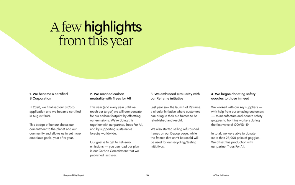 Ace & Tate Responsibility Report 2020 - Page 1