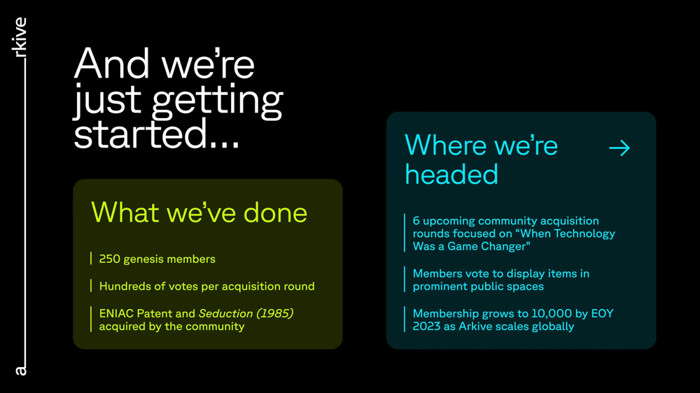 Arkive Pitch Deck Showcasing Community-Driven Museum Platform - Page 1