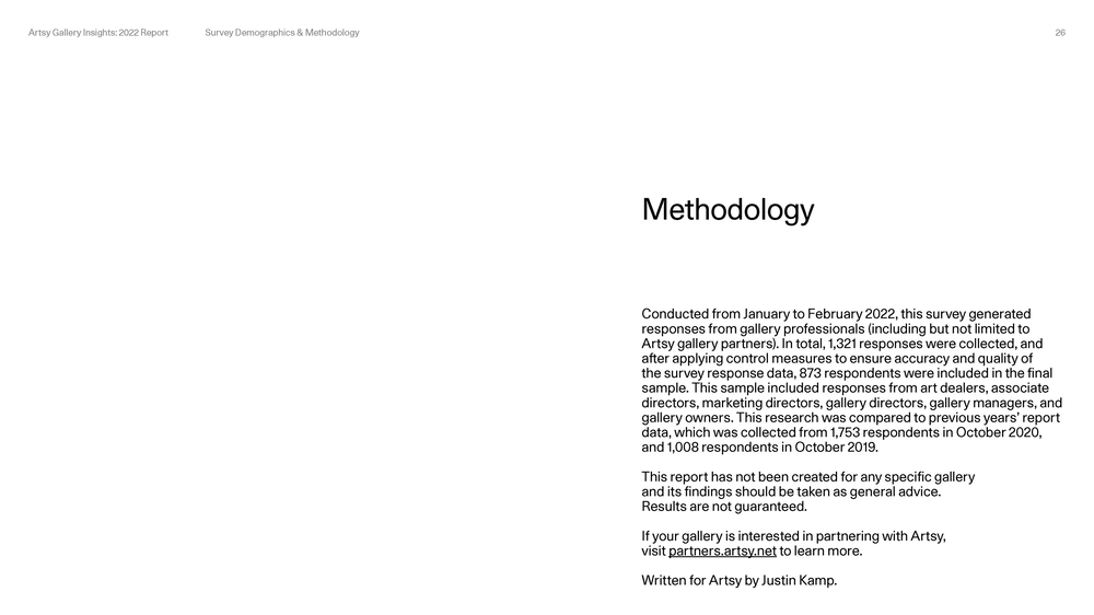 Artsy Gallery Insights '22 Report - Page 18